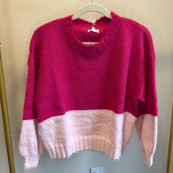 NWT Fuzzy Pink Sweater - Picture 1 of 5